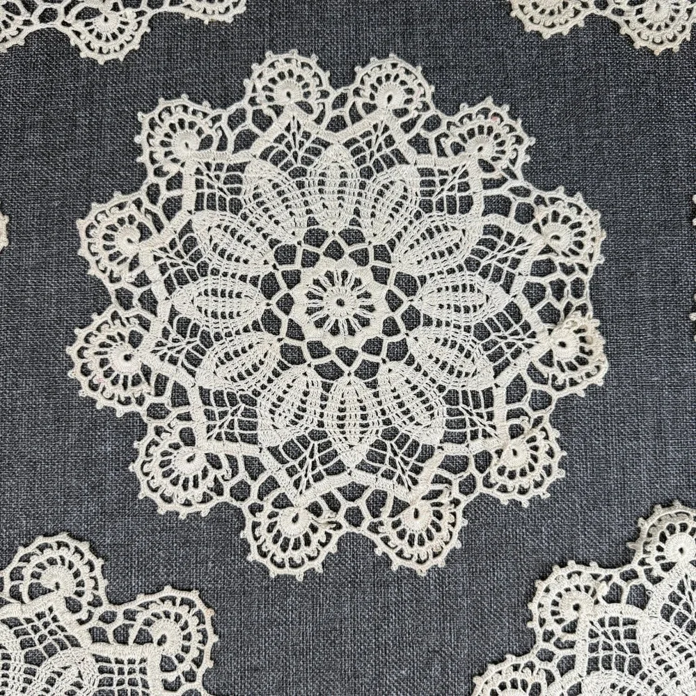 Vintage Handmade Crochet Lace Doilies Set of 7 Off White Round Floral 7in